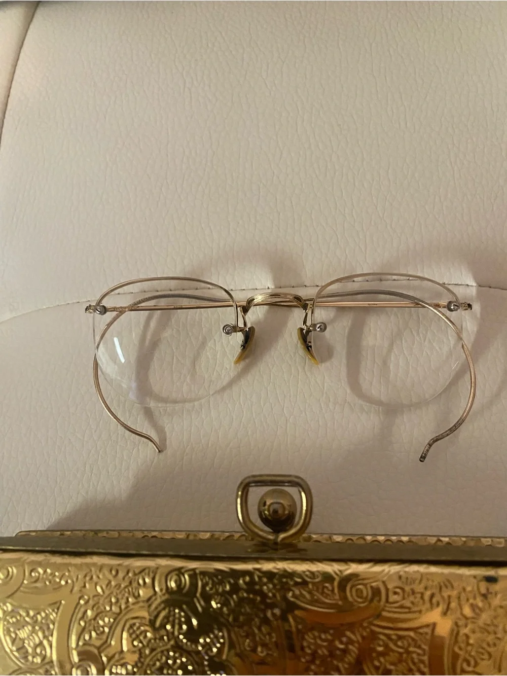 Vintage B&L 12K GF 7 Glasses With Gold Embossed Clutch Case